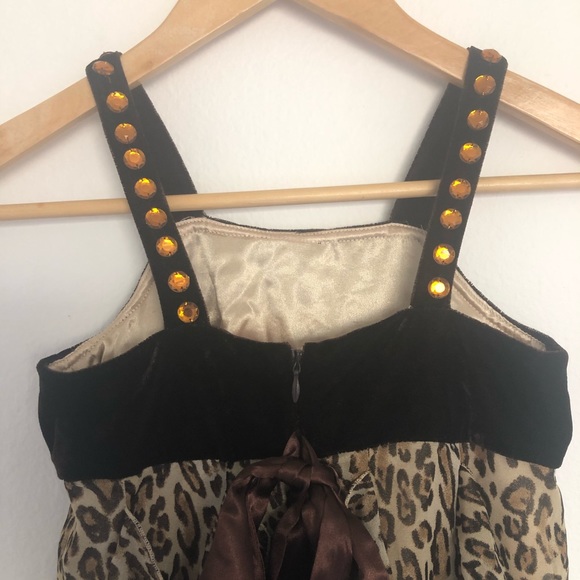 🔴5/$10🔴 Adorable Leopard Embellished Lipstik Girls Dress - Picture 4 of 5